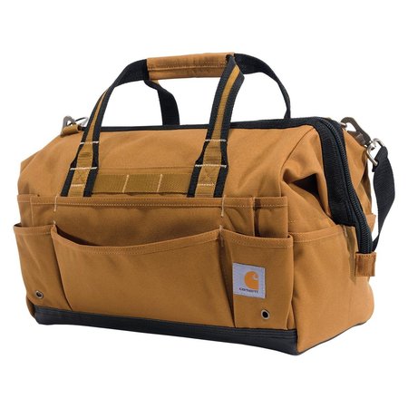 CARHARTT Tool Bag, 16-inch 30 Pocket Heavyweight Tool Bag, Brown, Brown, 1200-denier Polyester CT0352
